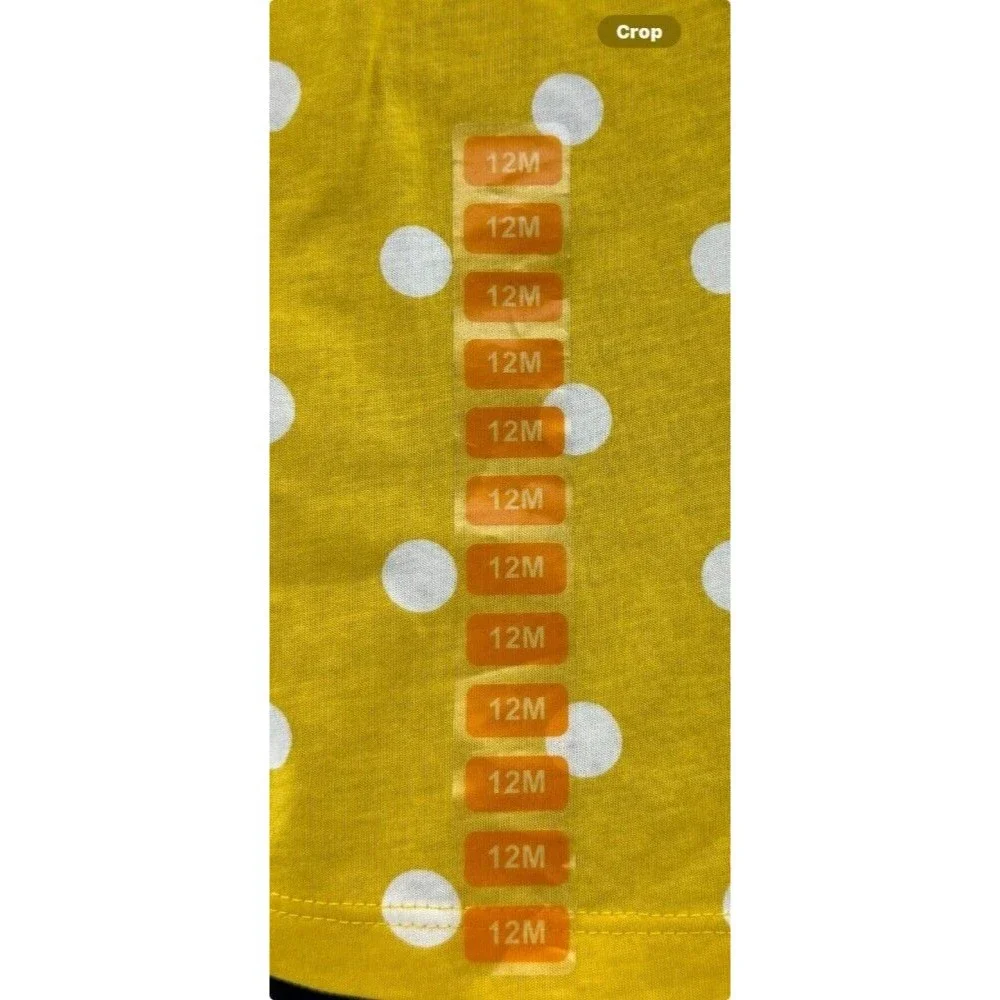 Carters Baby Girl 2-pc Set Yellow/White Polka Dot w/Blue‎ Pants 12 Month